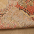 Vintage Malatya Turkish Runner Rug 3x6 ft — Beige & Red Distressed