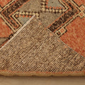 Vintage Malatya Turkish Runner Rug 3x9 ft — Brown & Orange Geometric