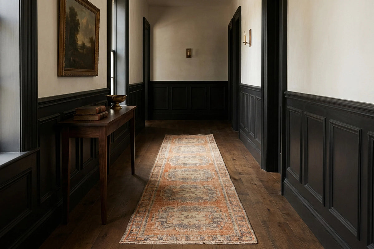 Turkish Runner Rug in a styled room