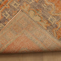 Vintage Manisa Turkish Runner Rug 2x11 ft — Orange & Blue Floral