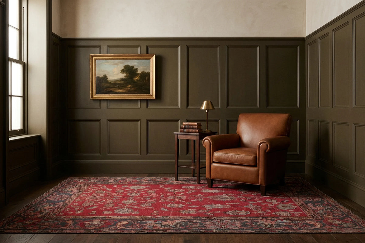 Turkish Area Rug in a styled room