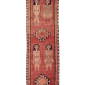 Vintage Southeastern Persian Style Runner Rug 3x11 ft — Red & Brown Geometric
