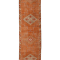 Vintage Southeastern Persian Style Runner Rug 3x12 ft — Orange & Brown Geometric
