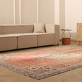 Vintage Manisa Turkish Area Rug 7x11 ft — Red & Blue Floral