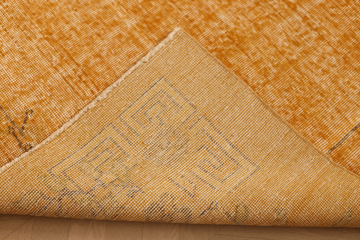 Vintage Isparta Turkish Area Rug 7x10 ft — Orange Overdyed