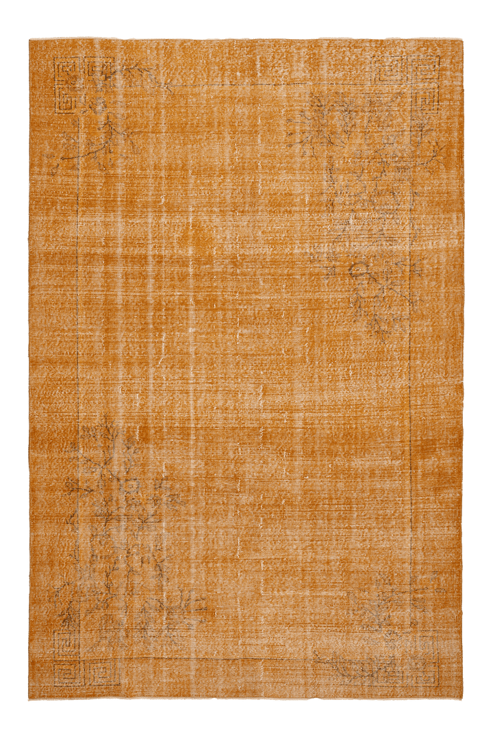 Vintage Isparta Turkish Area Rug 7x10 ft — Orange Overdyed
