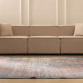 Vintage Isparta Turkish Area Rug 6x9 ft — Red & Blue Floral
