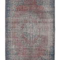Vintage Isparta Turkish Area Rug 6x9 ft — Red & Blue Floral
