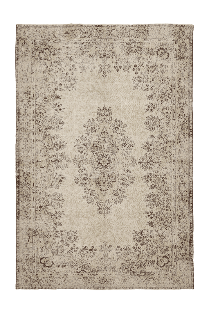 Vintage Isparta Turkish Area Rug 6x10 ft — Beige & Brown Floral