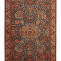Vintage Isparta Turkish Area Rug 6x9 ft — Blue & Brown Floral