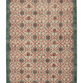 Vintage Isparta Turkish Area Rug 7x10 ft — Beige & Green Floral