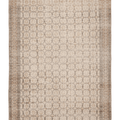 Vintage Isparta Turkish Area Rug 6x9 ft — Beige & Brown Geometric