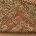 Vintage Uşak Turkish Area Rug 6x10 ft — Beige & Green Geometric