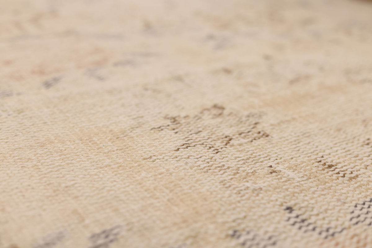 Vintage Manisa Turkish Runner Rug 2x7 ft — Beige & Gray Distressed