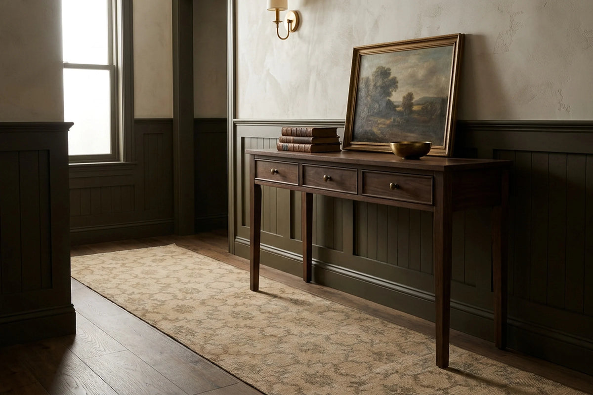 Turkish Runner Rug in a styled room