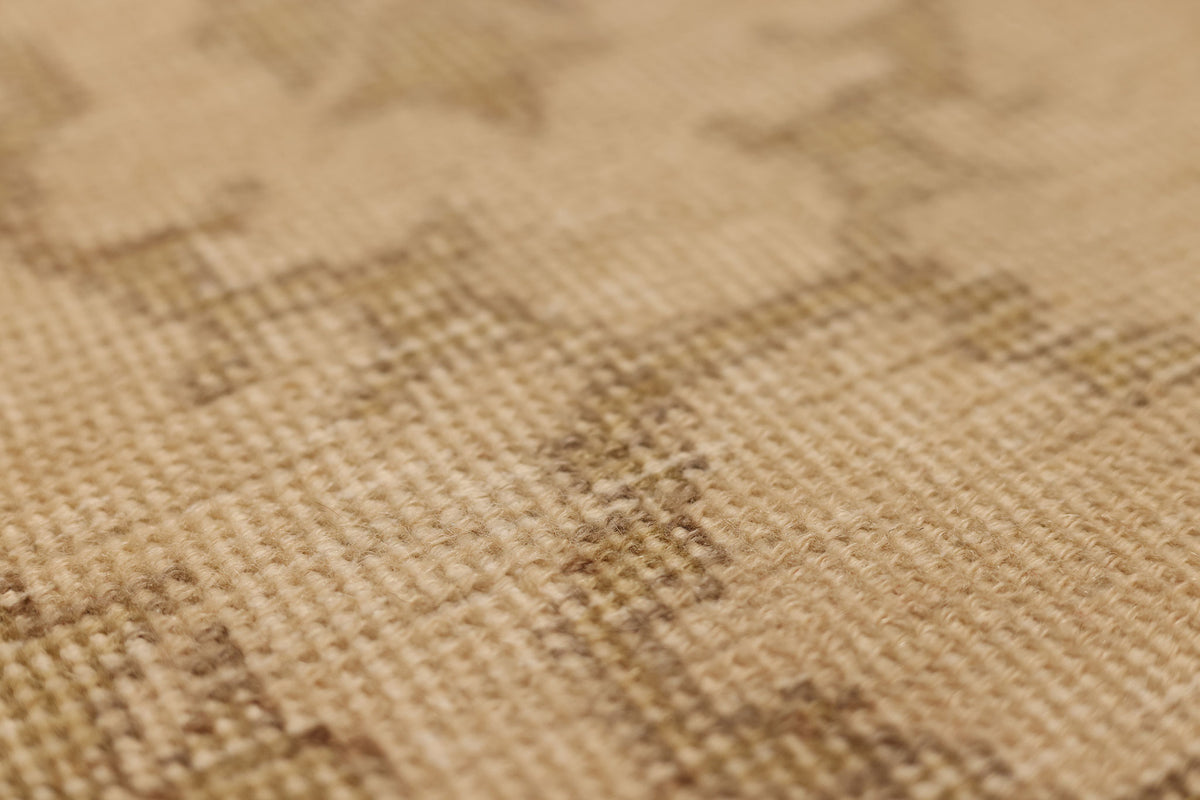 Vintage Isparta Turkish Runner Rug 2x8 ft — Beige & Brown Geometric