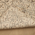 Vintage Isparta Turkish Doormat 3x4 ft — White & Gray Floral