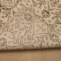 Vintage Isparta Turkish Doormat 3x5 ft — White & Gray Floral