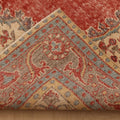 Vintage Isparta Turkish Area Rug 7x10 ft — Red & Beige Floral