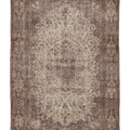 Vintage Isparta Turkish Area Rug 6x9 ft — Beige & Brown Floral