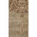 Vintage Isparta Turkish Runner Rug 2x5 ft — Beige & Green Distressed