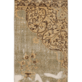 Vintage Isparta Turkish Doormat 2x5 ft — Beige & Green Distressed