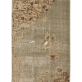 Vintage Isparta Turkish Runner Rug 2x5 ft — Green & Beige Floral