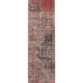 Vintage Konya Turkish Runner Rug 2x9 ft — Red & Beige Floral