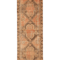 Vintage Malatya Turkish Runner Rug 3x11 ft — Orange & Brown Geometric (No. 36195)