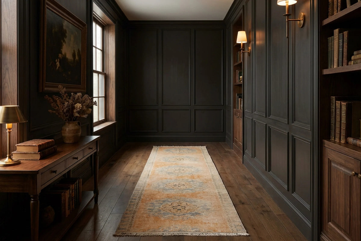 Turkish Runner Rug in a styled room