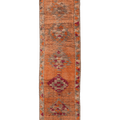 Vintage Southeastern Persian Style Runner Rug 3x10 ft — Orange & Red Geometric
