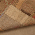 Vintage Turkish Doormat 2x4 ft — Beige & Brown Patchwork
