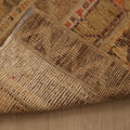 Vintage Malatya Turkish Doormat 1x4 ft — Brown & Green Stripped