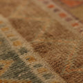 Vintage Malatya Turkish Doormat 1x4 ft — Brown & Green Stripped