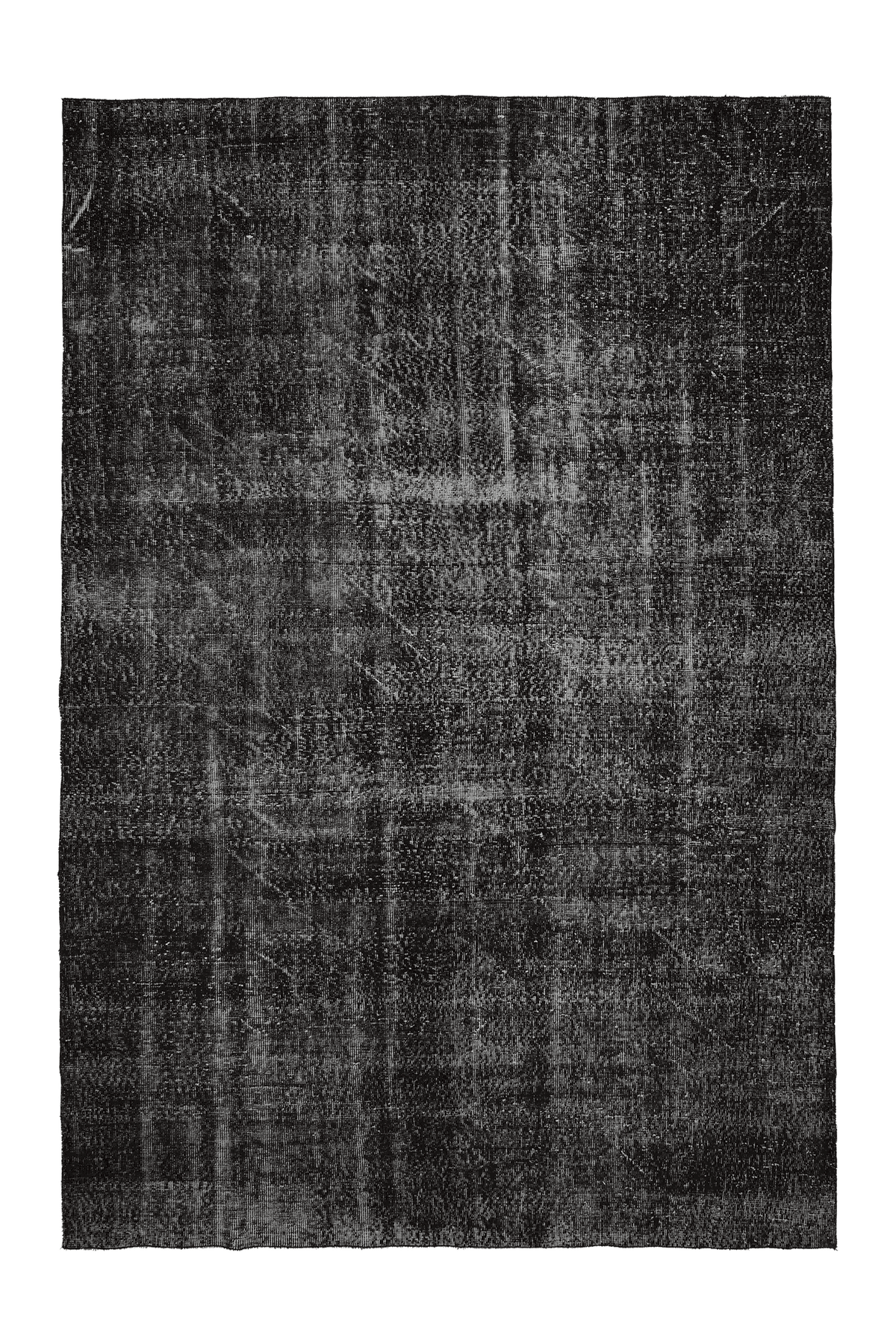 Vintage Isparta Turkish Area Rug 7x10 ft — Gray Overdyed
