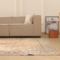 Vintage Isparta Turkish Area Rug 7x10 ft — Orange & Blue Floral