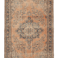 Vintage Isparta Turkish Area Rug 7x10 ft — Orange & Blue Floral