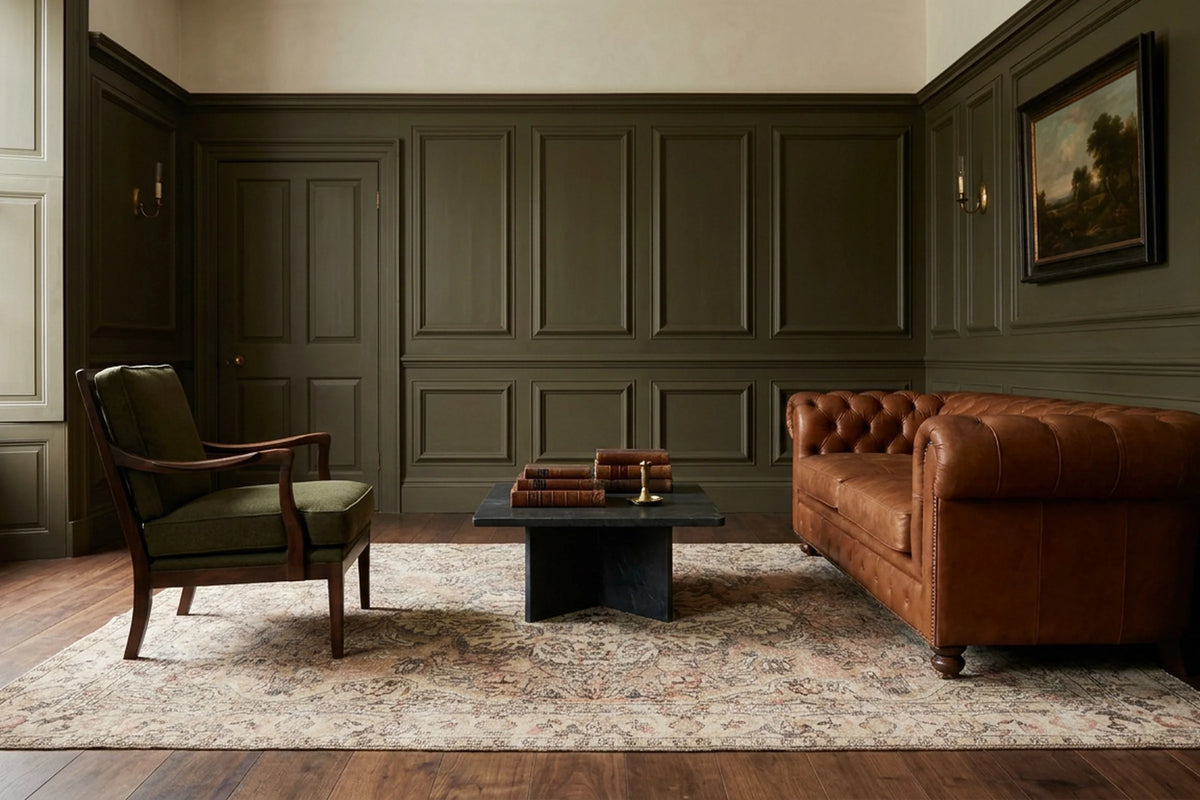 Turkish Area Rug in a styled room