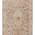 Vintage Isparta Turkish Area Rug 5x8 ft — Beige & Brown Floral (No. 36984)