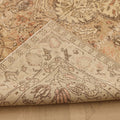 Vintage Isparta Turkish Area Rug 5x8 ft — Beige & Brown Floral (No. 36984)
