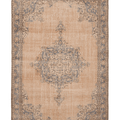 Vintage Isparta Turkish Area Rug 7x10 ft — Orange & Blue Floral