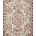 Vintage Isparta Turkish Area Rug 5x9 ft — Beige & Pink Floral (No. 37064)