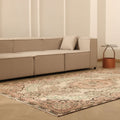 Vintage Isparta Turkish Area Rug 5x9 ft — Beige & Pink Floral (No. 37064)