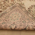 Vintage Isparta Turkish Area Rug 5x9 ft — Beige & Pink Floral (No. 37064)