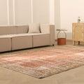 Vintage Isparta Turkish Area Rug 7x10 ft — Red & Beige Floral