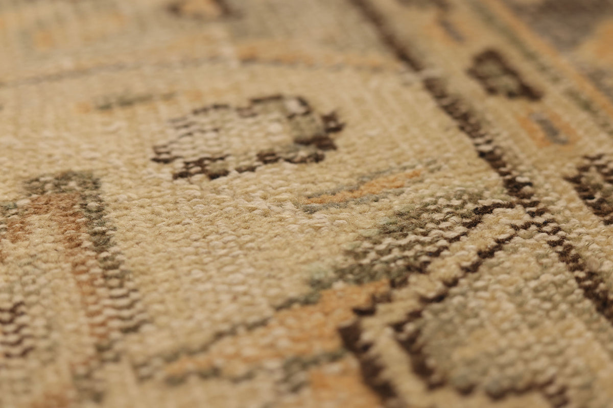 Vintage Manisa Turkish Area Rug 5x8 ft — Orange & Gray Floral