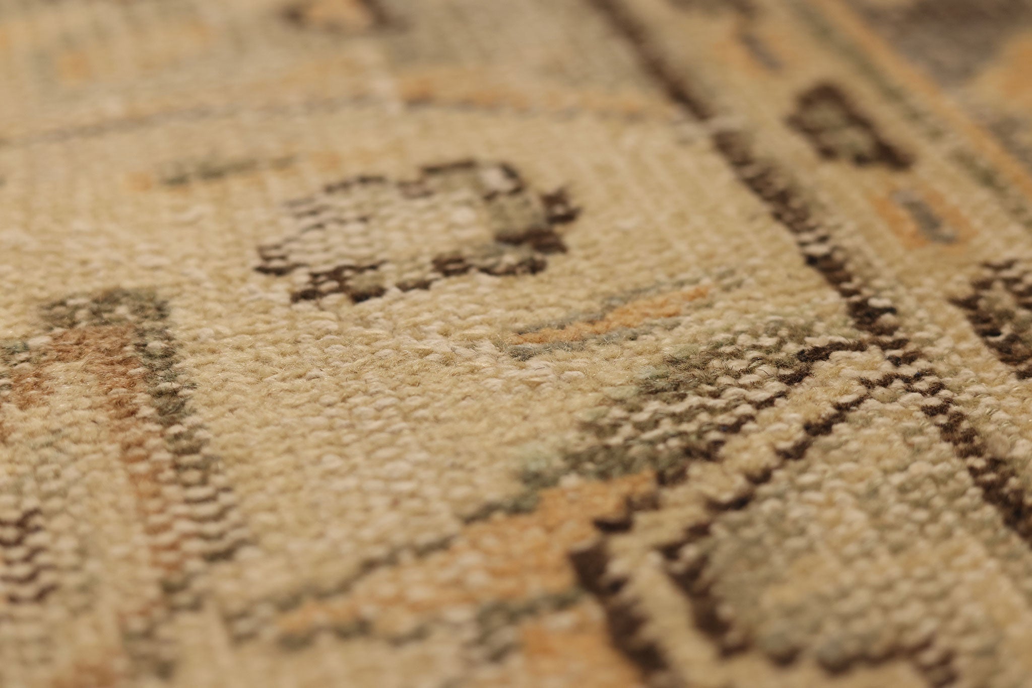 Vintage Manisa Turkish Area Rug 5x8 ft — Orange & Gray Floral