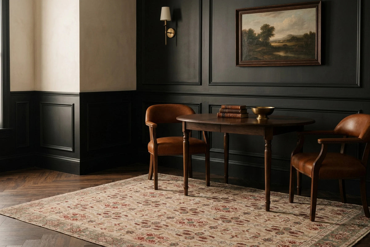 Turkish Area Rug in a styled room