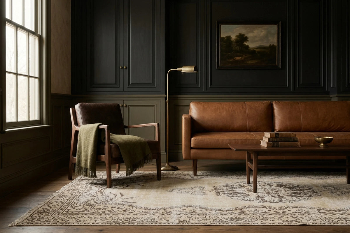 Turkish Area Rug in a styled room