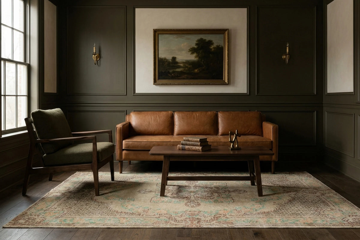 Turkish Area Rug in a styled room
